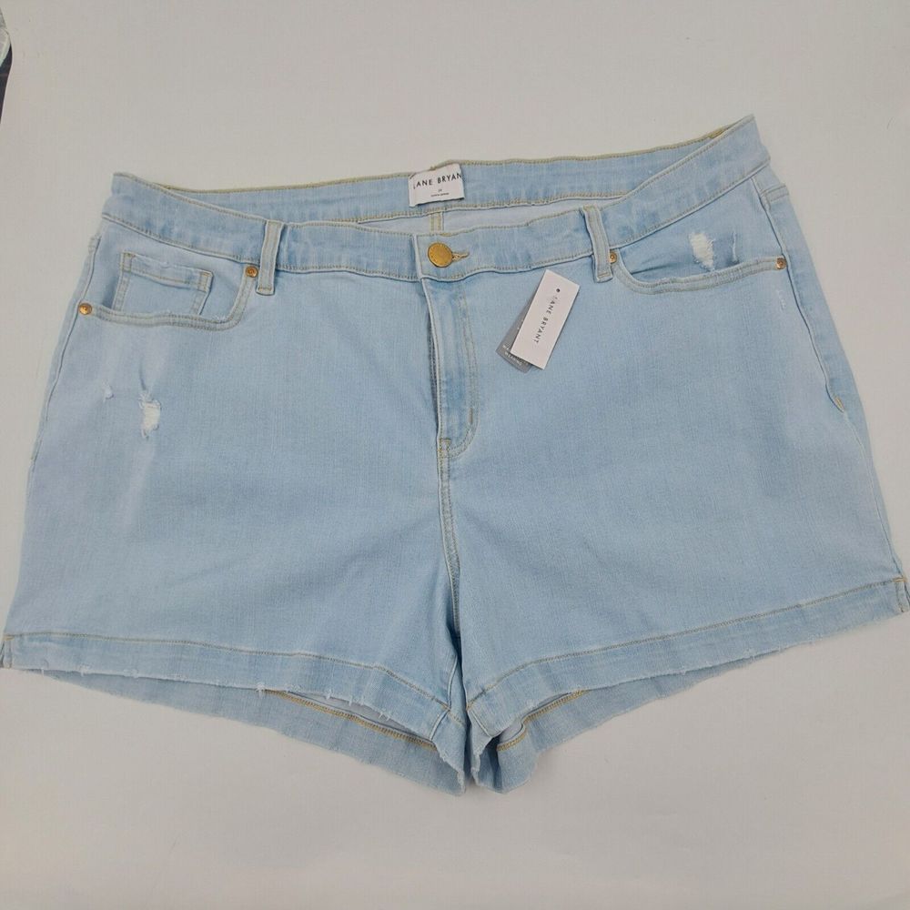 Lane Bryant Signature Fit Midi Jean Shorts Lightwash Denim Women Plus Size 24